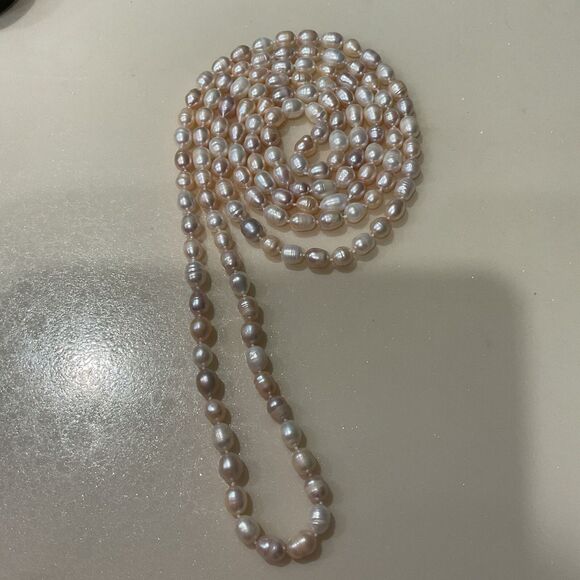 NEW Pink Purple Freshwater Pearl Necklace 32” Long NWT - Picture 9 of 14